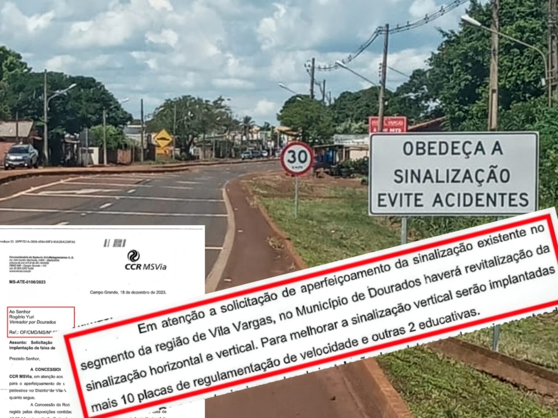 Após solicitação de Rogério Yuri, Vila Vargas recebe revitalização na sinalização da BR-163
