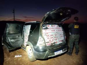 Veículo abarrotado de cigarros ilegais é apreendido pelo DOF na MS-164