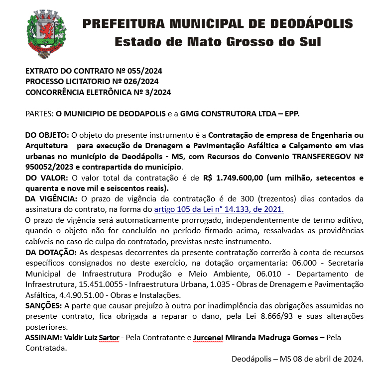 Extrato de Contrato