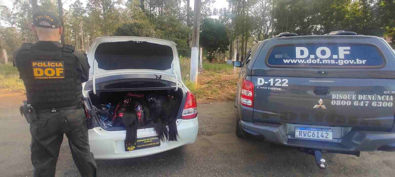 Carga milionária de cabelo humano contrabandeada do Paraguai é apreendida na MS-164