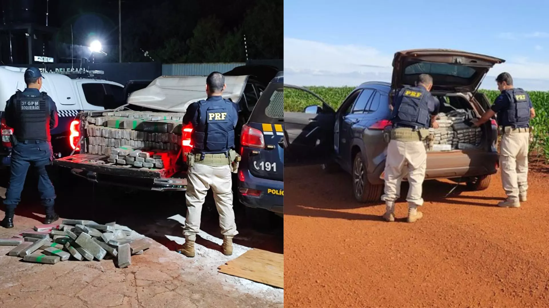 Traficantes abandonam veículos com 2,6 toneladas de maconha distantes 6 km um do outro na BR-267