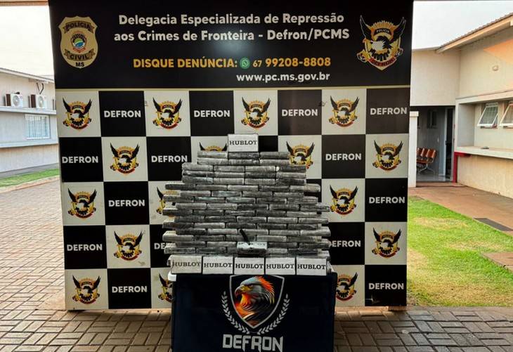 Carga de cocaína avaliada em mais de R$ 7 milhões é apreendida pela DEFRON em Dourados
