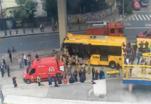 BRT do Rio bate em pilastra e deixa ao menos 63 feridos