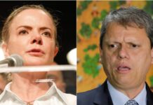 Gleisi critica Tarcísio por defender Bolsonaro: “Insiste no negacionismo”