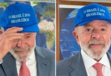 Após ministros, Lula posa com boné “O Brasil é dos Brasileiros”