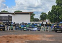 Polícia apreende fuzil e 4,5t de maconha em meio a carga de soja