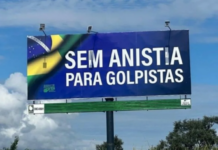 Outdoor contra anistia é removido de Brasília