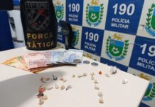 Casal é preso por tráfico de drogas durante patrulhamento ostensivo