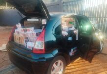 Veículo furtado é apreendido transportando mercadorias contrabandeadas na MS-060
