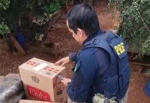 Após perseguição, motorista abandona bitrem com 850 mil maços de cigarros contrabandeados