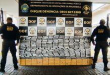 Cocaína avaliada em mais de R$ 21 milhões é apreendida pelo DOF