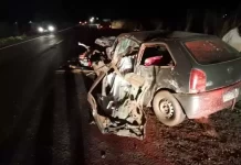 Motorista morre e três ficam feridos após colisão frontal na MS-134