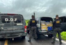 Veículo com quase R$ 800 mil em drogas é apreendido pelo DOF; traficante é preso