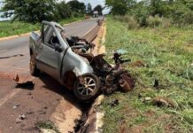 Colisão frontal na BR-376 entre Ivinhema e Amandina deixa uma vítima fatal