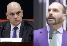Eduardo Bolsonaro ‘ameaçou gravemente’ ministros do STF, diz Alexandre de Moraes