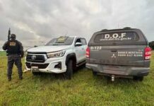 DOF prende dupla paraguaia com caminhonete roubada no Paraná