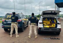Perseguição termina com 1t de maconha e sete réplicas de pistolas apreendidas na BR-163