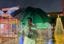 Temporal que caiu em Dourados na noite desta sexta adia início de shows do Natal Encantado