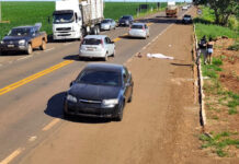 De bicicleta, adolescente morre ao ser atropelado em rodovia próxima à Indápolis