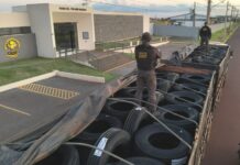 Carreta carregada com mais de R$ 1 milhão em pneus é apreendida pelo DOF