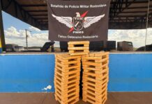 Após perseguição, traficante transportando mais de 100 quilos de maconha é preso pela PMR