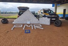 Ação apreende cigarros e pneus contrabandeados na MS-162