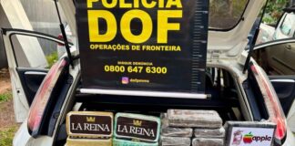 Fundo falso de veículo apreendido na fronteira escondia R$ 3,3 milhões em cocaína