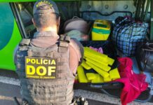 Mulher de 19 anos é presa com 21 kg de maconha em ônibus