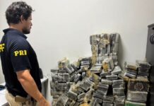 PRF apreende quase meia tonelada de cocaína e prende motorista de caminhão