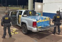 Dois são presos pelo DOF com 1.500 pacotes de cigarros em caminhonete