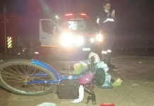 Bicicleta foi arremessada para fora da BR-463 em acidente com morte de ciclista