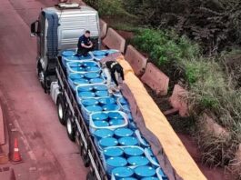 Carga química apreendida em Corumbá poderia render 40 toneladas de cocaína