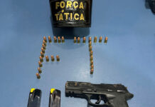 Dois são presos com pistola e munições e polícia investiga ligação com guerra de facções