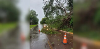 Granizo atinge cidades do sul de MS e frente fria avança com alerta de temporais