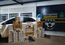Carga de cigarros paraguaios é apreendida durante fiscalização na MS-164