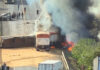 Colisão entre carretas provoca incêndio e interdita trecho da MS-306