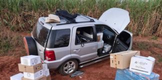 Perseguição a comboio termina com carros capotados e 25 veículos apreendidos em MS